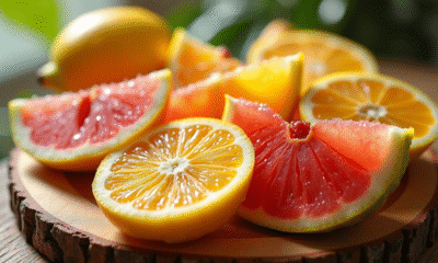 Assortiment de fruits riches en vitamine C fraîchement tranchés