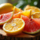 Assortiment de fruits riches en vitamine C fraîchement tranchés