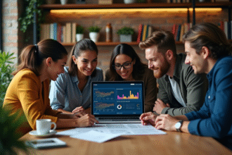 Groupe de professionnels du marketing autour d'une table